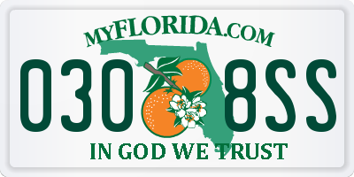 FL license plate 0308SS