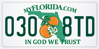 FL license plate 0308TD