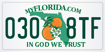 FL license plate 0308TF