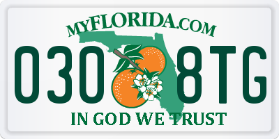 FL license plate 0308TG