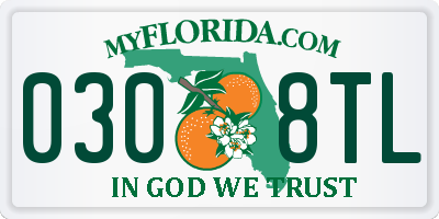 FL license plate 0308TL