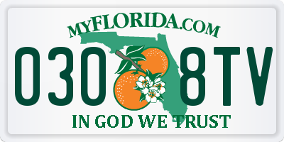FL license plate 0308TV