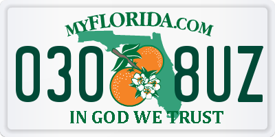 FL license plate 0308UZ