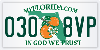 FL license plate 0308VP
