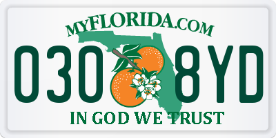 FL license plate 0308YD