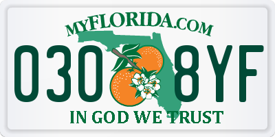 FL license plate 0308YF