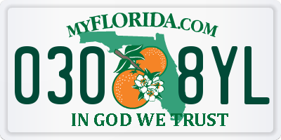 FL license plate 0308YL