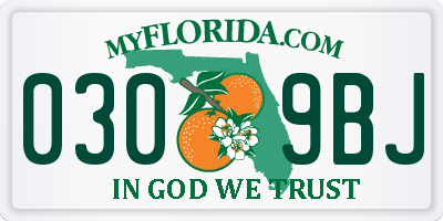 FL license plate 0309BJ