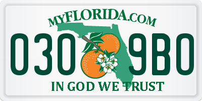 FL license plate 0309BO
