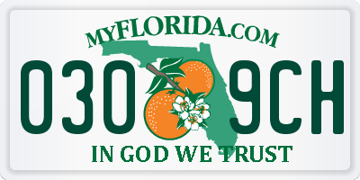FL license plate 0309CH