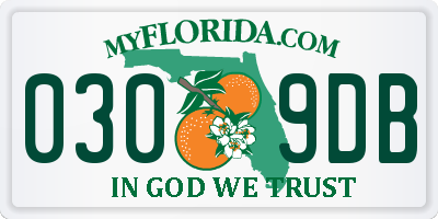 FL license plate 0309DB