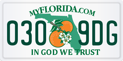 FL license plate 0309DG