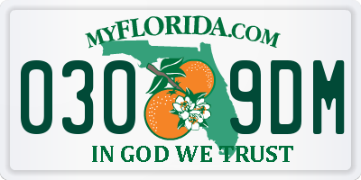FL license plate 0309DM
