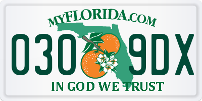 FL license plate 0309DX