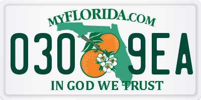 FL license plate 0309EA