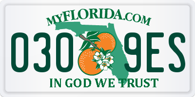 FL license plate 0309ES