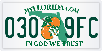 FL license plate 0309FC