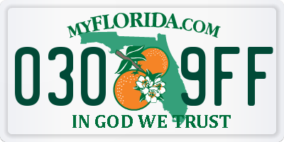 FL license plate 0309FF