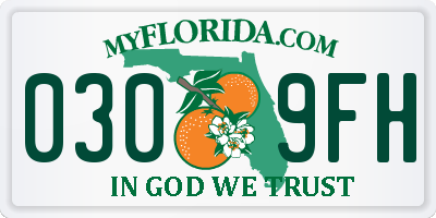FL license plate 0309FH