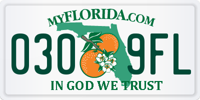 FL license plate 0309FL