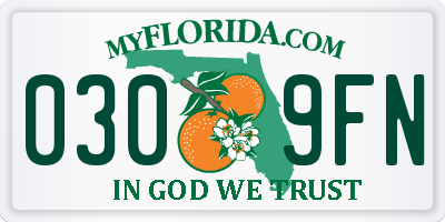 FL license plate 0309FN