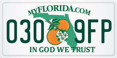FL license plate 0309FP