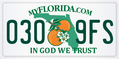 FL license plate 0309FS
