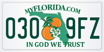 FL license plate 0309FZ