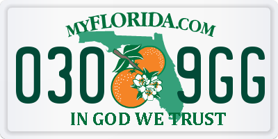 FL license plate 0309GG