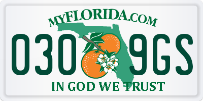 FL license plate 0309GS