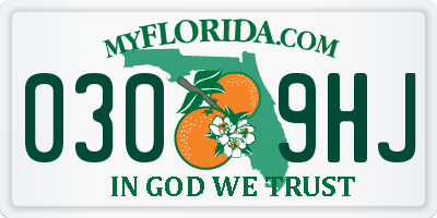 FL license plate 0309HJ