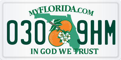 FL license plate 0309HM