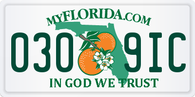 FL license plate 0309IC