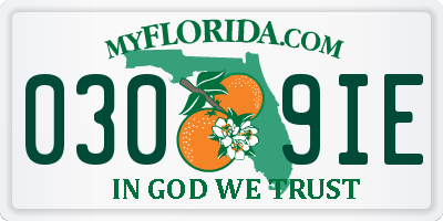 FL license plate 0309IE
