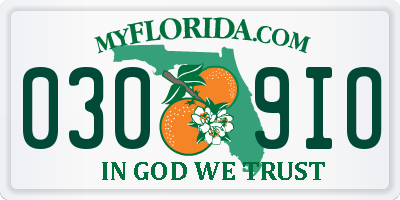 FL license plate 0309IO