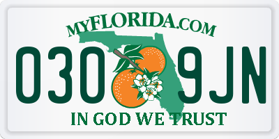 FL license plate 0309JN