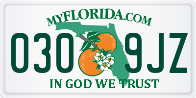FL license plate 0309JZ