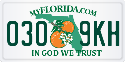 FL license plate 0309KH