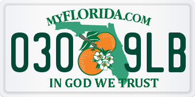 FL license plate 0309LB