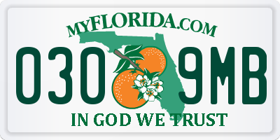 FL license plate 0309MB
