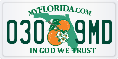 FL license plate 0309MD
