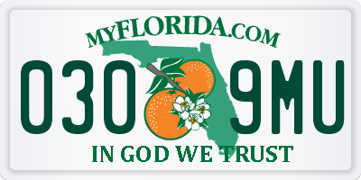 FL license plate 0309MU
