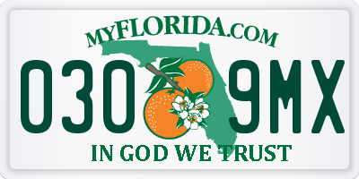 FL license plate 0309MX