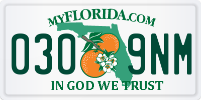 FL license plate 0309NM