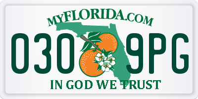 FL license plate 0309PG