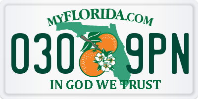 FL license plate 0309PN