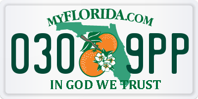 FL license plate 0309PP