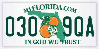 FL license plate 0309QA