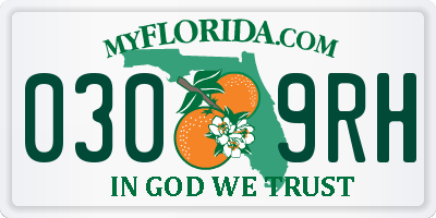 FL license plate 0309RH