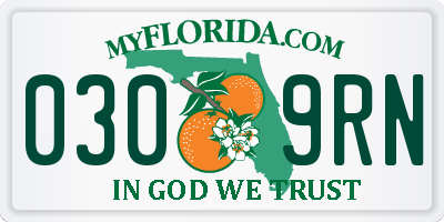 FL license plate 0309RN